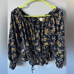 No Comment floral off the shoulder top